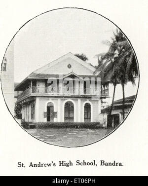 Communauté catholique, St Andrew's High School, Bandra, Bombay, Mumbai, Maharashtra, Inde, Asie, ancienne image du XIXe siècle Banque D'Images