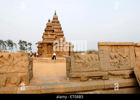 Le shore temple de Mahabalipuram ; Tamil Nadu Inde ; Banque D'Images