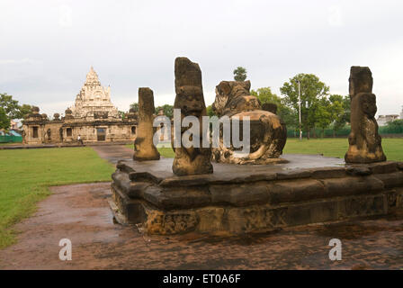 Temple de Kailasanatha roi Pallava Narasimhavarman grès fils Mahendra près de Chennai Kanchipuram ; Tamil Nadu Banque D'Images