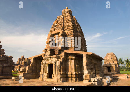 Site du patrimoine mondial de l'UNESCO ; Galaganatha nagara temple gopura style construit en sept siècle après J.-C. en 750 ; Pattadakal Karnataka Banque D'Images