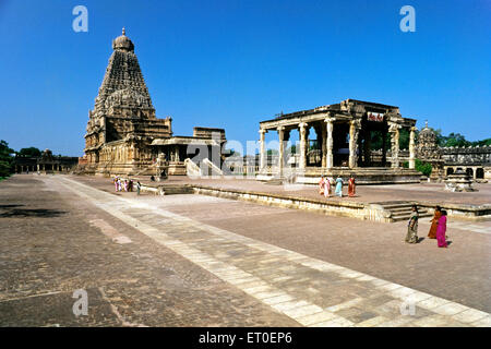 Temple de Brihadeeswara, Temple de Brihadishwara, Thanjavur, Tanjore, Tamil Nadu, Inde, Asie Banque D'Images