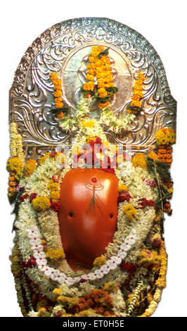 Temple Shree Chintamani Vinayaka, Temple Chintamani, Ganesh Mandir, Ganesha idol, temples Ashtavinayaka, Theur, Maharashtra, Inde, Asie Banque D'Images