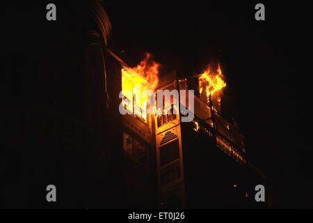 Taj Mahal incendie de l'hôtel, 2008 attaque de Bombay, attaque terroriste, attaque terroriste, Bombay, Mumbai, Maharashtra, Inde, 26 - novembre - 2008 Banque D'Images