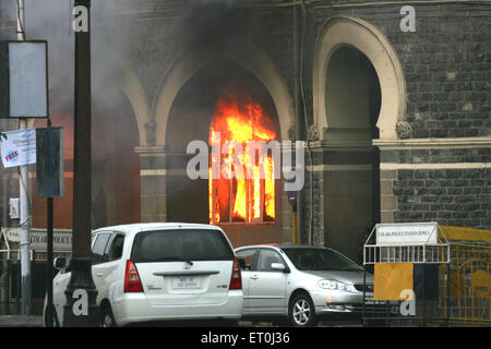 Taj Mahal incendie de l'hôtel, 2008 attaque de Bombay, attaque terroriste, attaque terroriste, Bombay, Mumbai, Maharashtra, Inde, 26th novembre 2008 Banque D'Images