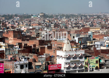 Antenne de ville du Temple d'Or, Sri Harmandir Sahib, Amritsar, Punjab, Inde Banque D'Images