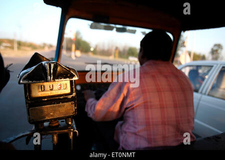 Pilote automatique de pousse-pousse, Chandigarh, Union Territory, UT, Inde, Indien Banque D'Images