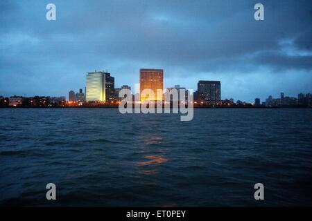 Nariman point, bâtiment Air India, hôtel Oberoi, hôtel Trident, NCPA, Bombay, Mumbai, Maharashtra, Inde Banque D'Images