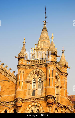 Victoria Terminus, gare ferroviaire, gare ferroviaire VT, Chhatrapati Shivaji Terminus, gare ferroviaire CST, Bombay, Mumbai, Maharashtra, Inde Banque D'Images