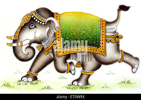 Peinture à l'éléphant, artisanat indien Banque D'Images