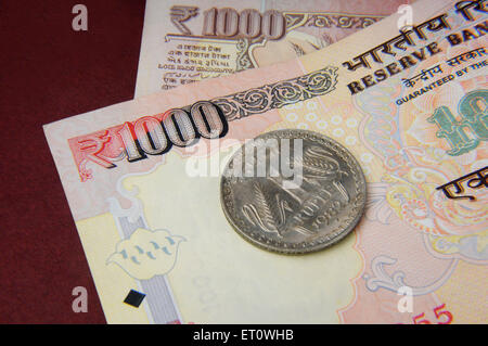 Concept de monnaie indienne billets et pièces Banque D'Images