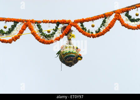 Dahi Handi, festival Dahi Handi, Utlotsavam, Gokulashtami, Janmashtami, Bombay, Mumbai, Maharashtra, Inde, Asie Banque D'Images