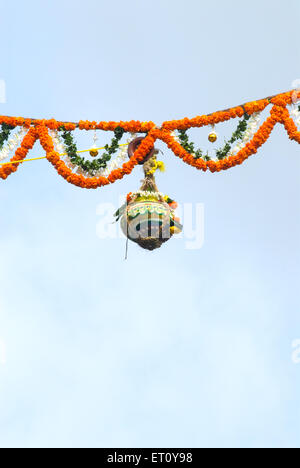 Dahi Handi, festival Dahi Handi, Utlotsavam, Gokulashtami, Janmashtami, Bombay, Mumbai, Maharashtra, Inde, Asie Banque D'Images