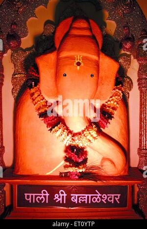 Ashtavinayak Ganpati Mandir, Ganesh idol réplique, Ballaleshwar, Pali, Sudhgad, Sudhgarh, Raigad, Raigarh, Maharashtra, Inde, Asie Banque D'Images