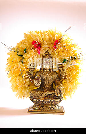 La déesse indienne shree Lakshmi déesse de la bonne fortune ; lustre ; et la richesse ; Inde ; Garland Banque D'Images