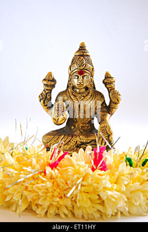 La déesse indienne shree Lakshmi déesse de la bonne fortune ; lustre ; et la richesse ; Inde ; Garland Banque D'Images