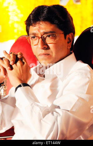 Raj Thackeray, politicien indien, Maharashtra Navnirman Sena, MNS, dirigeant fondateur, Bombay, Mumbai, Maharashtra, Inde, Asie Banque D'Images