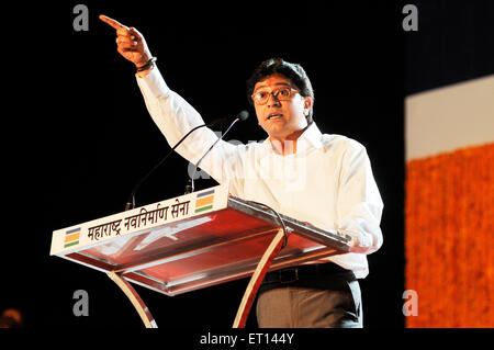 Raj Thackeray, politicien indien, Maharashtra Navnirman Sena, MNS, dirigeant fondateur, Bombay, Mumbai, Maharashtra, Inde, Asie Banque D'Images