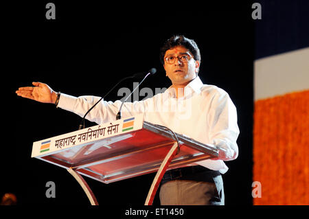 Raj Thackeray, politicien indien, Maharashtra Navnirman Sena, MNS, dirigeant fondateur, Bombay, Mumbai, Maharashtra, Inde, Asie Banque D'Images