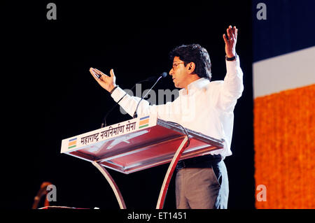 Raj Thackeray, politicien indien, Maharashtra Navnirman Sena, MNS, dirigeant fondateur, Bombay, Mumbai, Maharashtra, Inde, Asie Banque D'Images