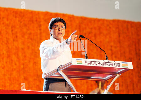 Raj Thackeray, politicien indien, Maharashtra Navnirman Sena, MNS, dirigeant fondateur, Bombay, Mumbai, Maharashtra, Inde, Asie Banque D'Images