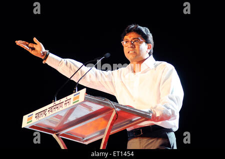 Raj Thackeray, politicien indien, Maharashtra Navnirman Sena, MNS, dirigeant fondateur, Bombay, Mumbai, Maharashtra, Inde, Asie Banque D'Images