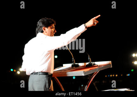 Raj Thackeray, politicien indien, Maharashtra Navnirman Sena, MNS, dirigeant fondateur, Bombay, Mumbai, Maharashtra, Inde, Asie Banque D'Images