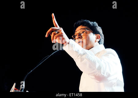 Raj Thackeray, politicien indien, Maharashtra Navnirman Sena, MNS, dirigeant fondateur, Bombay, Mumbai, Maharashtra, Inde, Asie Banque D'Images