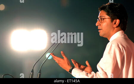 Raj Thackeray, politicien indien, Maharashtra Navnirman Sena, MNS, dirigeant fondateur, Bombay, Mumbai, Maharashtra, Inde, Asie Banque D'Images