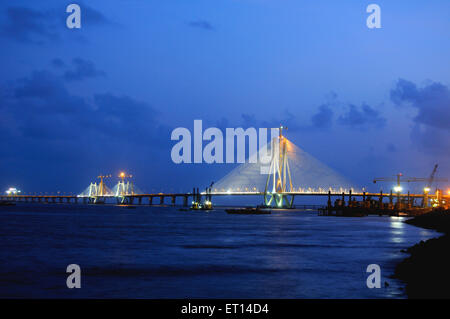 Le Bandra Worli sea link Rajiv Gandhi ; Bombay Mumbai Maharashtra ; Inde ; Banque D'Images