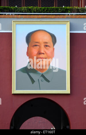 Mao Tsé-toung, président Mao, révolutionnaire communiste chinois, fondateur de la République populaire de Chine, président du Parti communiste chinois, place Tiananmen, Banque D'Images