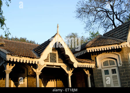 Ancienne maison en bois, Deolali, Devlali, Maharashtra, Inde Banque D'Images