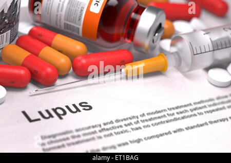 Le diagnostic - le lupus. Concept médical. Banque D'Images