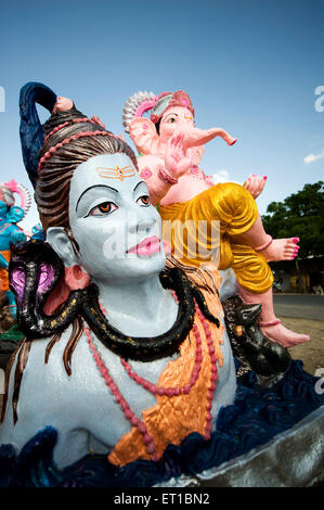 Statue du dieu Ganesh et shiva ; Rajasthan Inde ; Banque D'Images