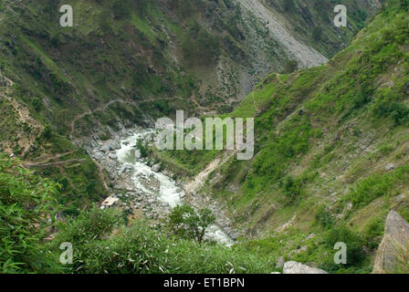 Chenab river Hill sur la route de Srinagar Jammu Jammu-et-Cachemire Inde Asie Banque D'Images