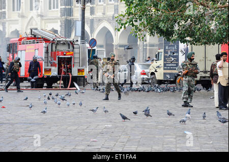 Garde de sécurité nationale Pigeons commandos NSG Taj Mahal Hotel ; attaque terroriste Deccan Mujahedeen 26 novembre 2008 à Bombay Banque D'Images