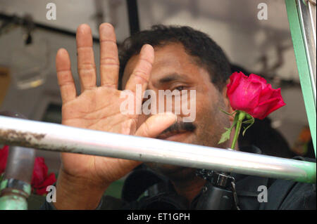 2008 attentats de Bombay, victoire du commando NSG à l'extérieur de l'hôtel Taj Mahal, porte de l'Inde, Apollo Binder, Colaba, Bombay,Mumbai, Maharashtra, Inde Banque D'Images