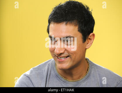 Aamir Khan, Mohammed Aamir Hussain Khan, acteur indien, réalisateur, producteur, animateur d'émissions de télévision, Inde, Asie Banque D'Images