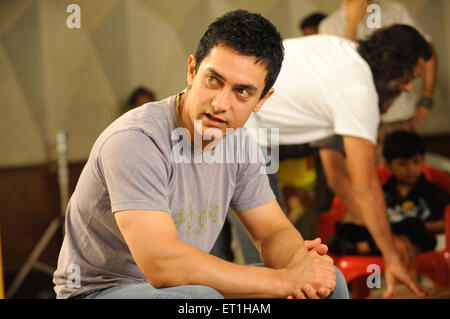 Aamir Khan, Mohammed Aamir Hussain Khan, acteur indien, réalisateur, producteur, animateur d'émissions de télévision, Inde, Asie Banque D'Images