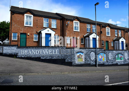 Le logement social dans la région de nationalistes Brandywell Londonderry (Derry), l'Irlande du Nord Banque D'Images