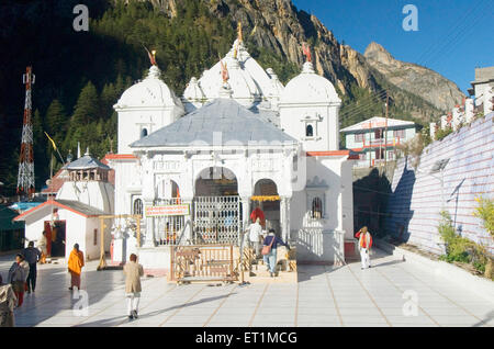 Temple de la rivière ganga devi à gangotri dans matin ; temps ; d'Uttaranchal Inde Banque D'Images