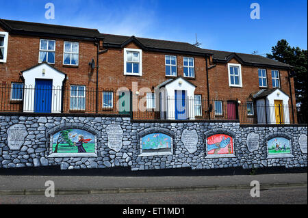 Le logement social dans la région de nationalistes Brandywell Londonderry (Derry), l'Irlande du Nord Banque D'Images