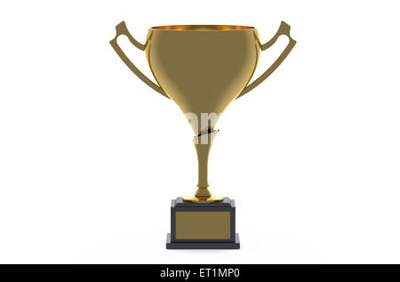 Trophée d'or cup isolé sur fond blanc Banque D'Images