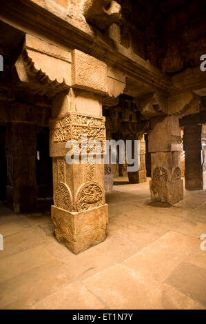 À l'intérieur du mandapa temple virupaksha Patadkal ; ; ; ; Inde Karnataka Bagalkot Banque D'Images