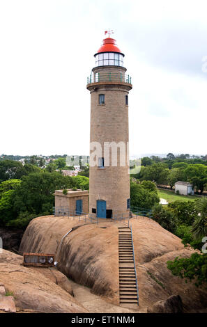 Leuchtturm ; Mahabalipuram Mamallapuram ; Tamil Nadu Inde ; Banque D'Images