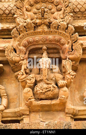 Le stuc de Ganesh sur gopuram à brihadeshwara temple de Thanjavur ; Tamil Nadu Inde ; Banque D'Images