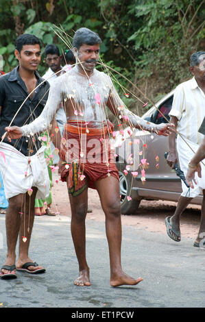 Festival de Thaipusam, festivals de Thaipoosam, festival hindou, rituel de repentance, peau perçante, acte de dévotion, Kerala, Inde, festival indien Banque D'Images