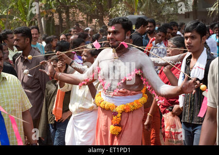 Festival de Thaipusam, festivals de Thaipoosam, festival hindou, rituel de repentance, peau perçante, acte de dévotion, Kerala, Inde, festival indien Banque D'Images