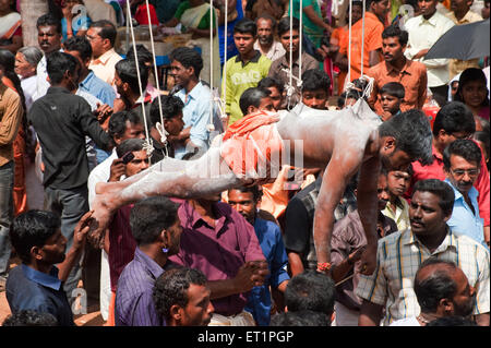 Festival de Thaipusam, festivals de Thaipoosam, festival hindou, rituel de repentance, peau perçante, acte de dévotion, Kerala, Inde, festival indien Banque D'Images