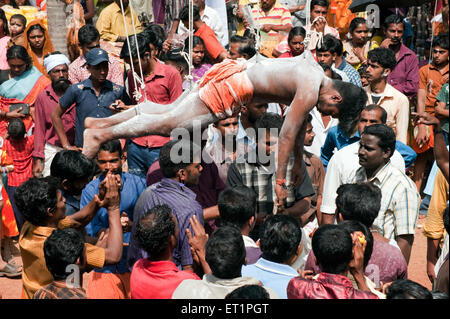 Festival de Thaipusam, festivals de Thaipoosam, festival hindou, rituel de repentance, peau perçante, acte de dévotion, Kerala, Inde, festival indien Banque D'Images