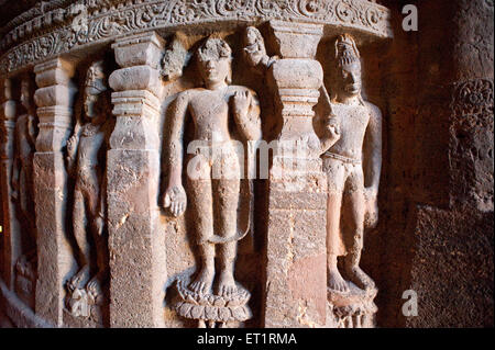 Certaines grottes sculptées en relief ajanta Aurangabad ; ; ; Maharashtra Inde Banque D'Images